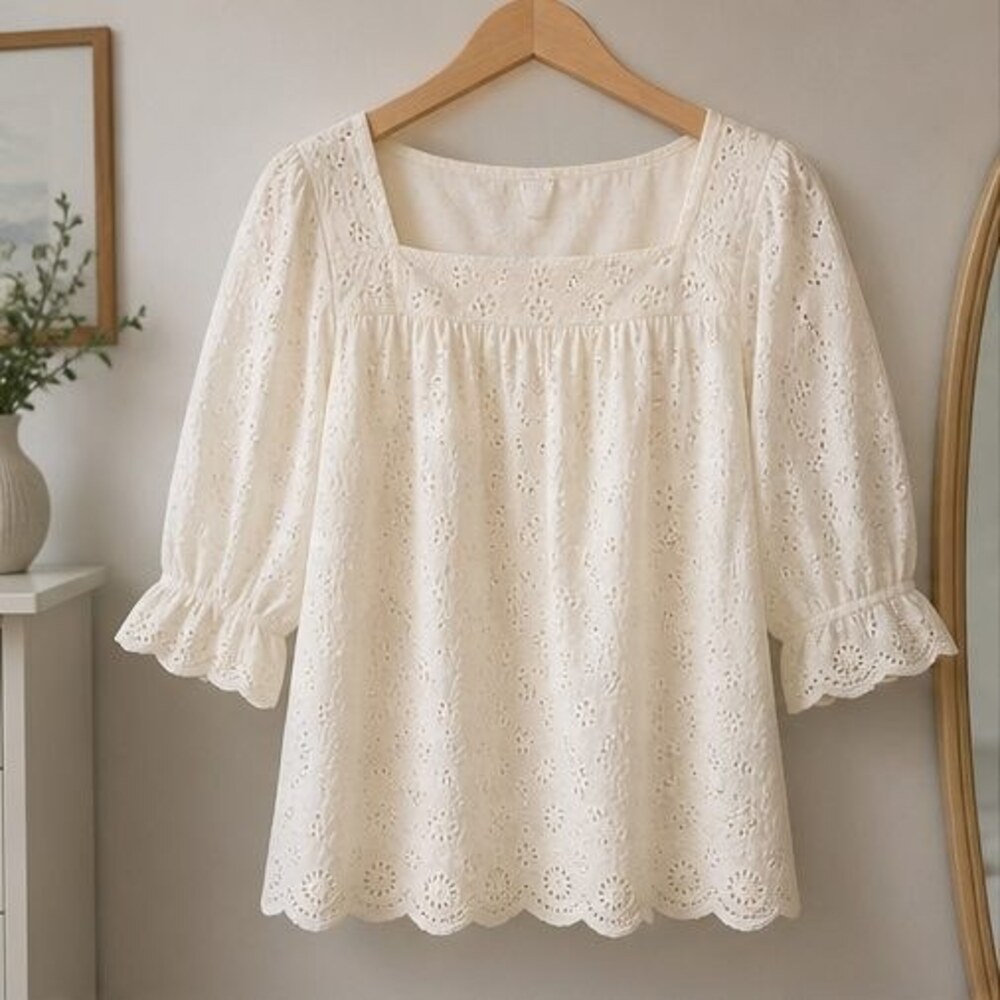 Rust Button Blouse